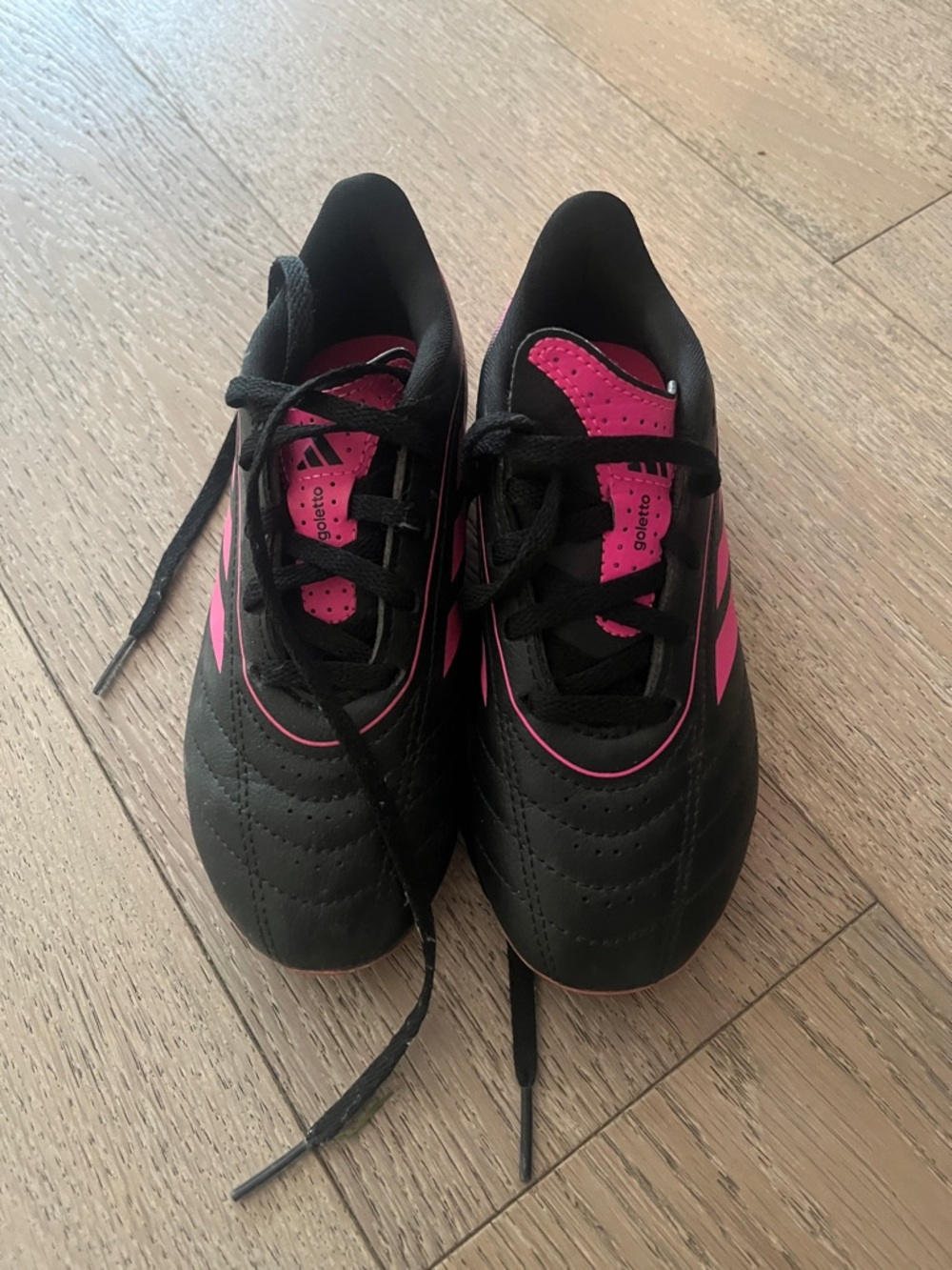 adidas Black and Pink Youth Soccer Cleats
